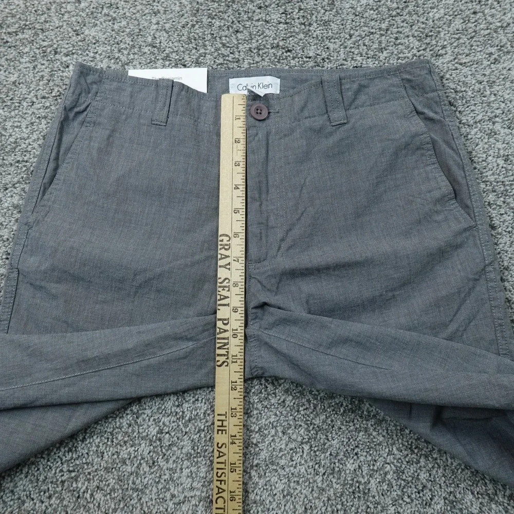 NEW Calvin Klein Pants Mens 30X30 Gray Slim Straight Chino Dress Trouser Career